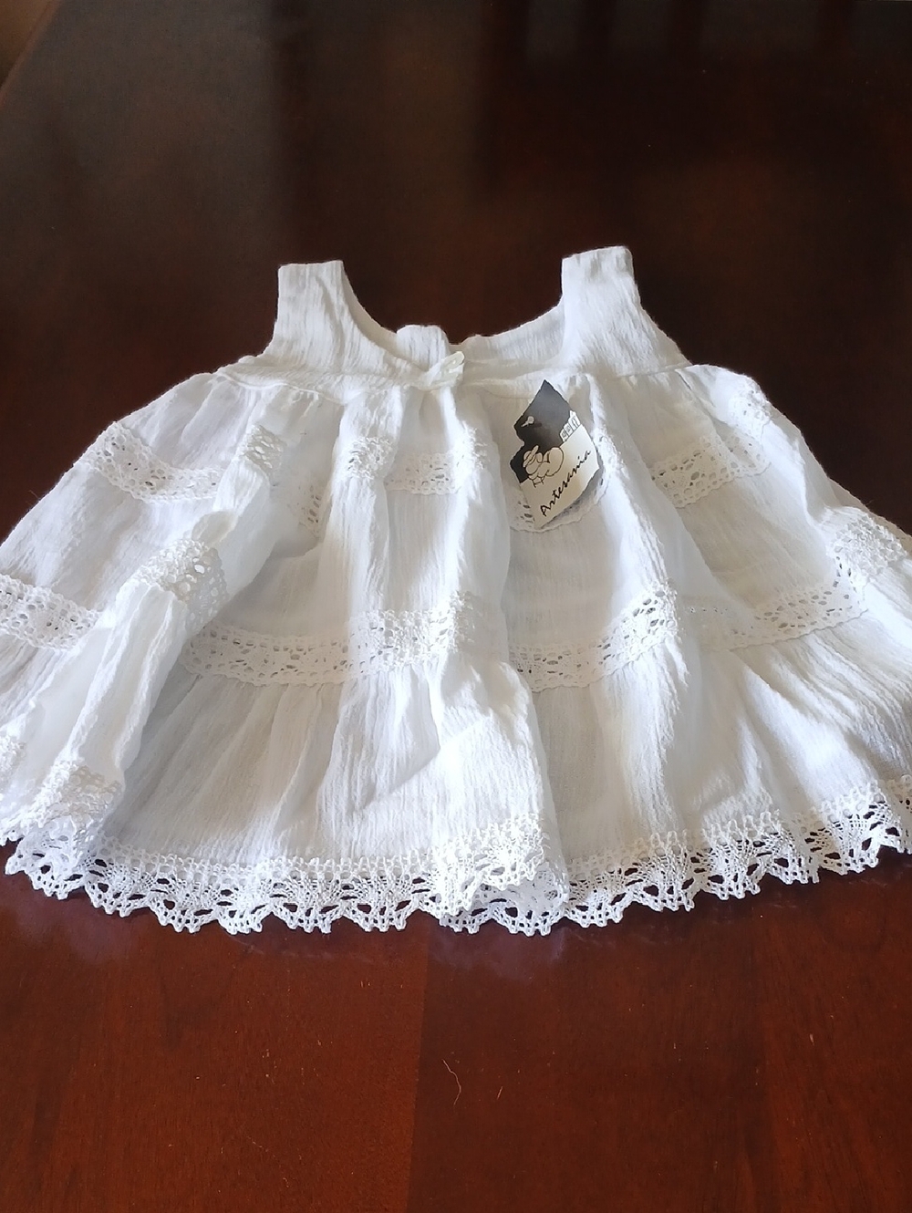 White Cotton Artesania Baby Dress - Picture 3 of 7